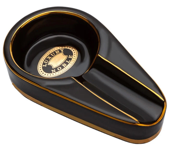 Cigar Ashtray, Ceramic Scale Design Colour Black