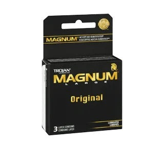 Trojan, Trojan Magnum Lubricated Latex Condoms, Original, Pack of 3