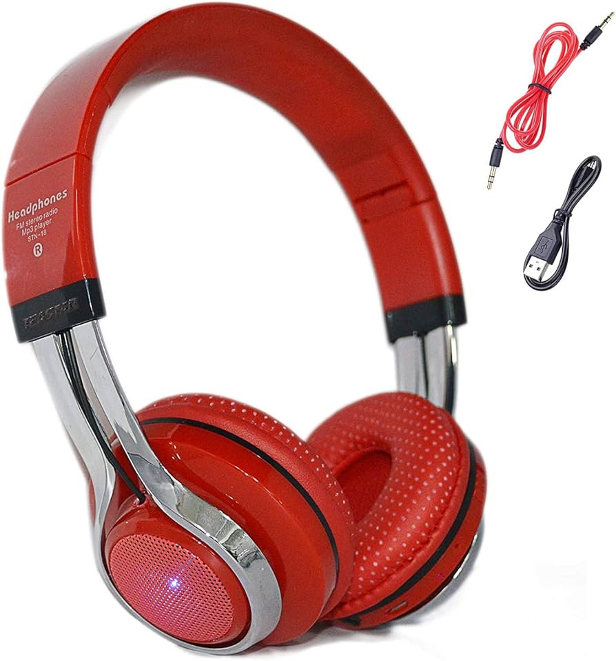 BLUETOOTH STEREO HEADPHONES STN-18(RED)