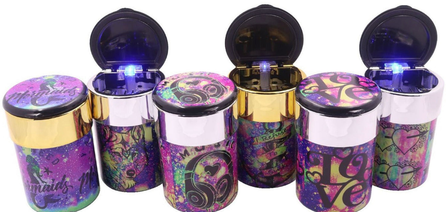 Designed Car Ashtray with Led Light Mermaid 6CT