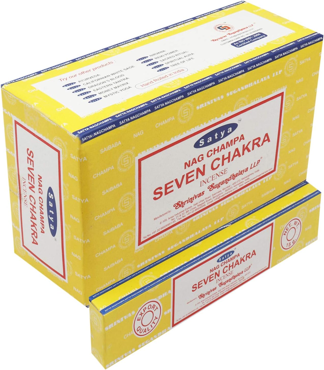 Satya Seven Chakra Pack of 15g 12CT