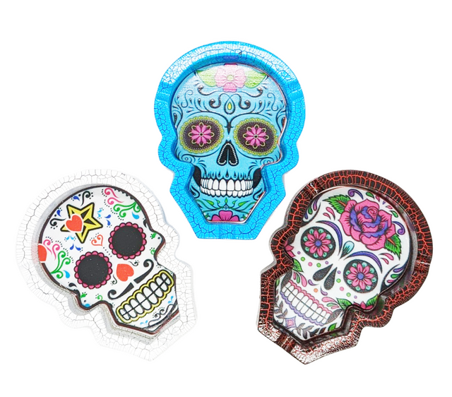 Sugar skull head Design ashtray 6CT