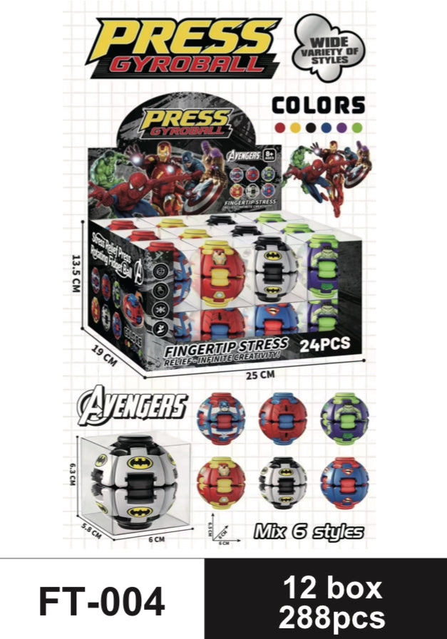Avenger Rotate Ball Fidget Toy 12 Pieces Display Box