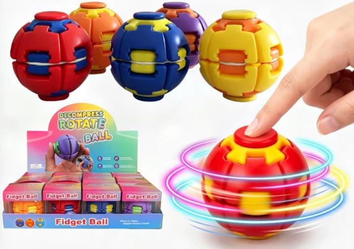 LED Light Rotate Ball Fidget Toy 12 Pieces Display Box