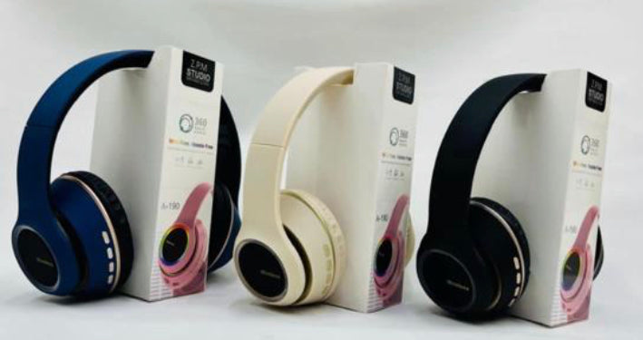 Bluetooth Headphone:Bluetooth Headphone Black A-190 BT108BK Z.P.M Stu