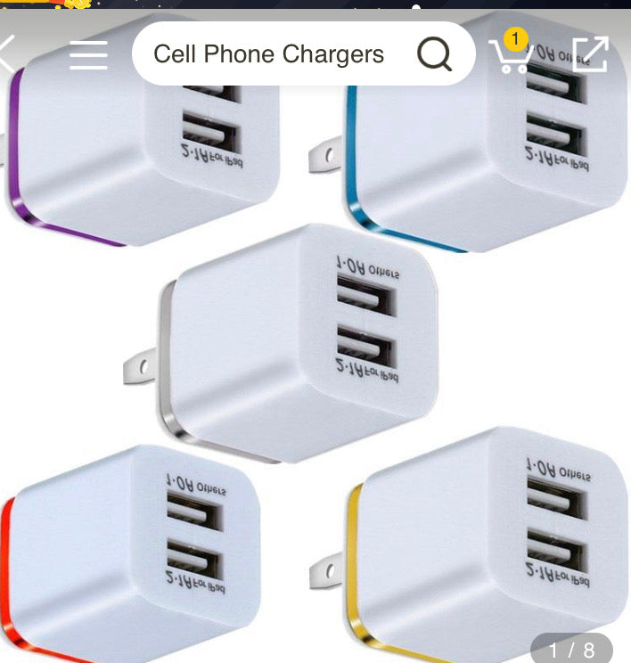 Cellphone Accessories:Dual Wall Charger Box PK 10CT WYM103