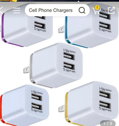 Cellphone Accessories:Dual Wall Charger Box PK 10CT WYM103