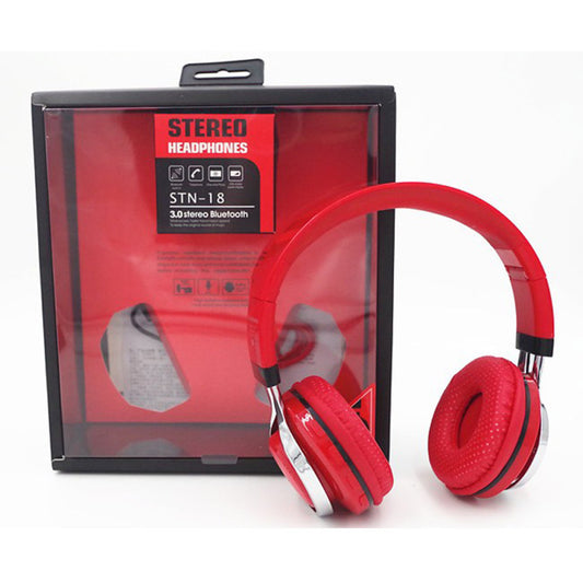 BLUETOOTH STEREO HEADPHONES STN-18(RED)
