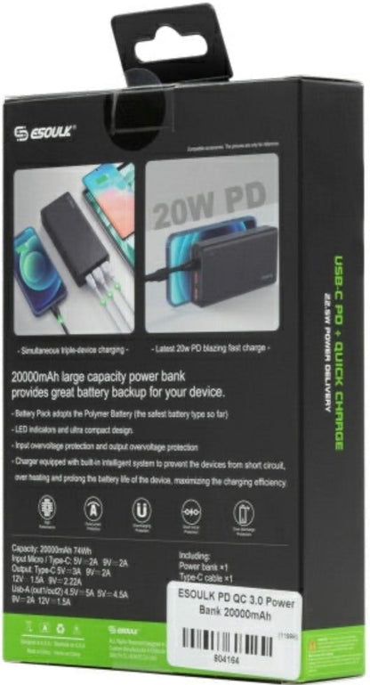 Cellphone Accessories:ES Power Bank 20000 mAh  #ES20