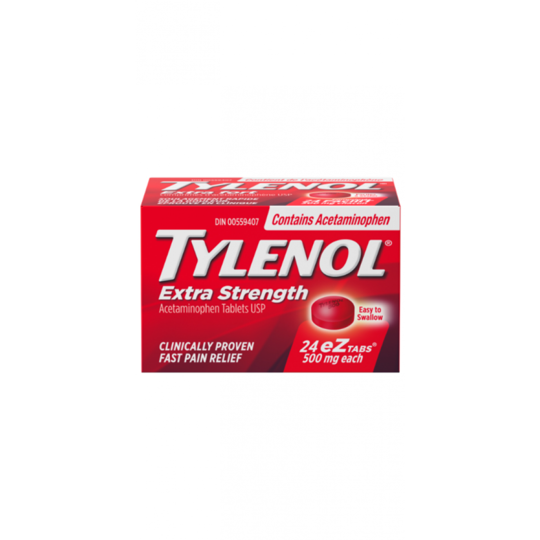 Tylenol Extra Strength Acetaminophen 500mg (24 eZ Tablets)