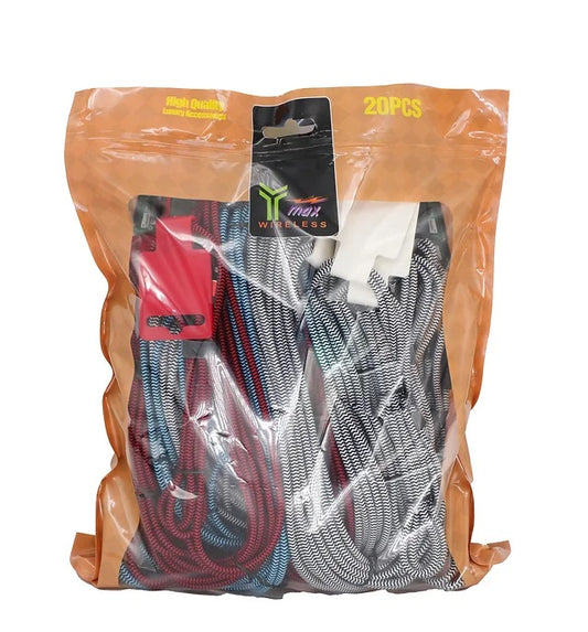 Type C TO Iphone 10 Ft YM Cable Assorted QUICK CHARGER 20CT