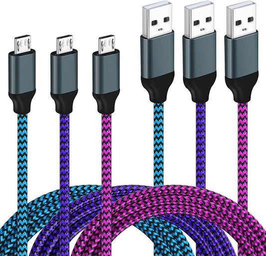 Cellphone Accessories:Micro 10 Ft YM Cable Assorted Color CC135 20CT