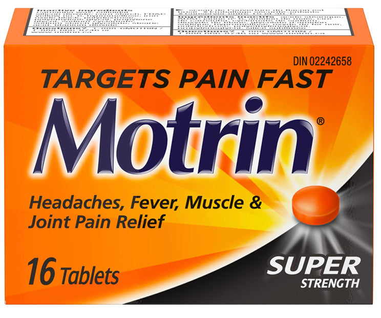 Motrin Super Strength Tablets Ibuprofen 400mg, 16 Tablets