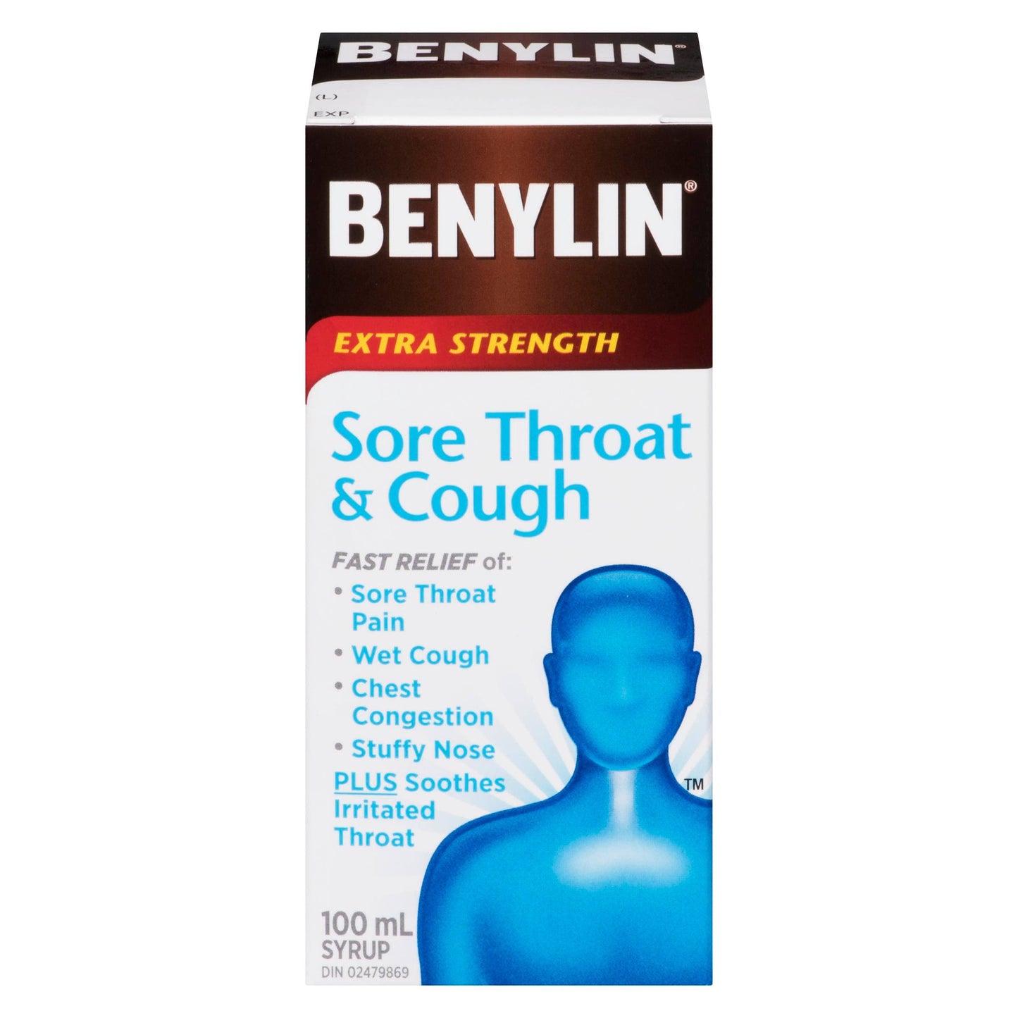 Benylin Extra Strength Sore Throat & Cough Relief Day Syrup 100ml