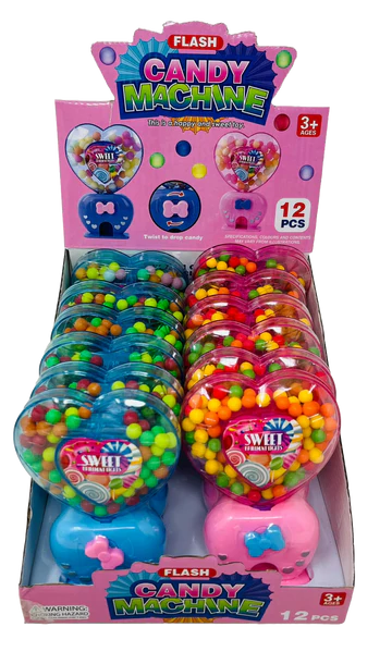 Sour City Flash Heart Shaped Candy Machine (Box of 12)