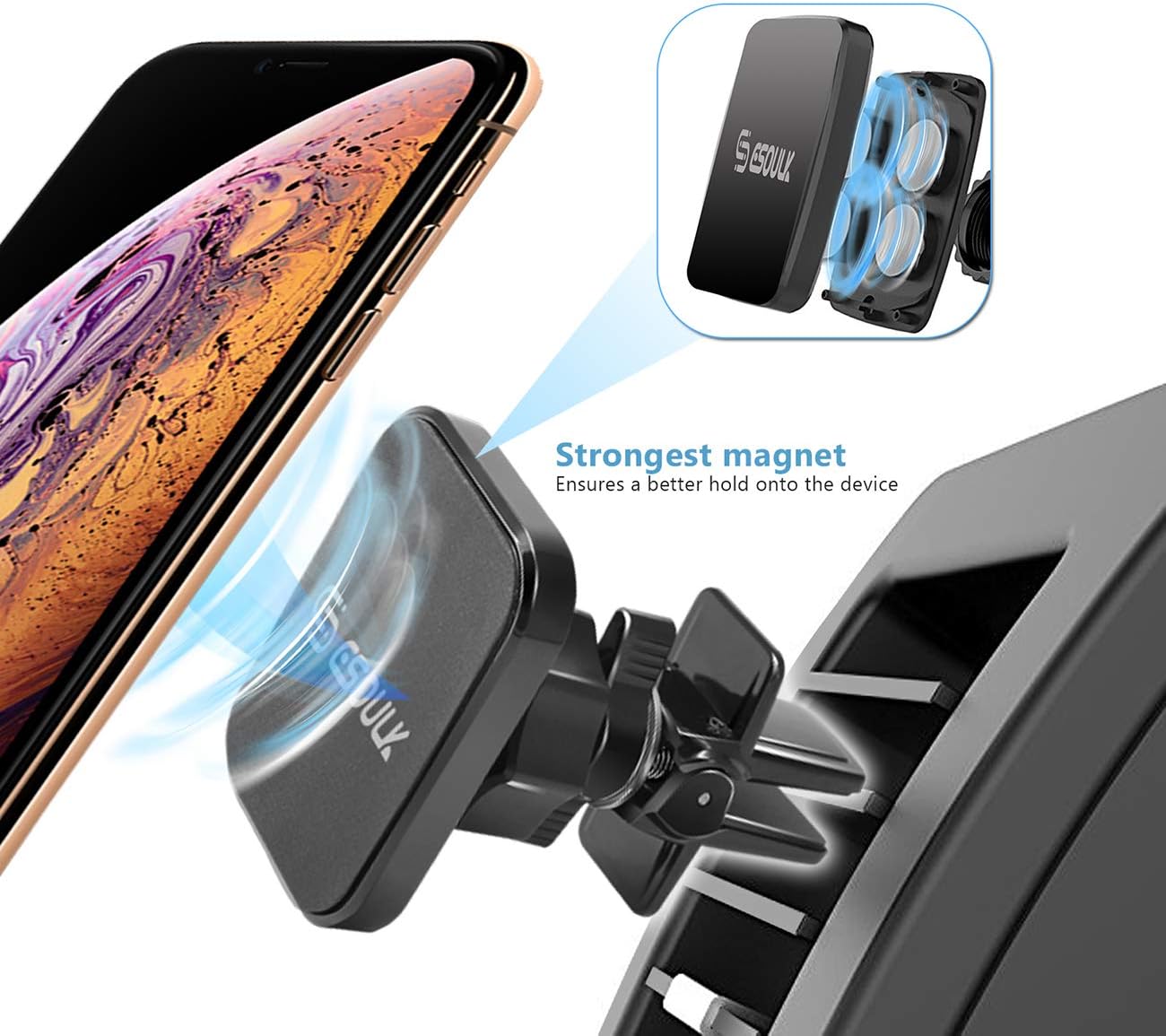 Magnetic Universal Air Vent Phone Car Mount Smartphone Holder (ESLK-EH02P)