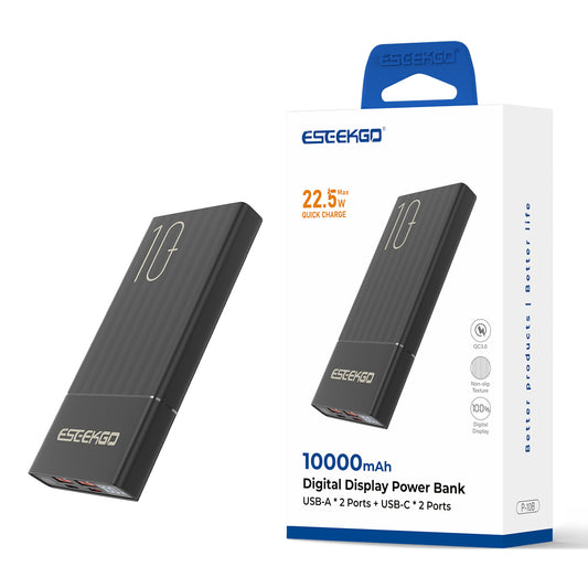 Eseekgo 10000mAh 22.5W Ultra Fast Digital Display Power Bank with a USB-C cable