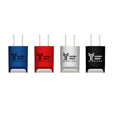 Rubber Coated Dual Wall Charger LED 2400mAh 10CT