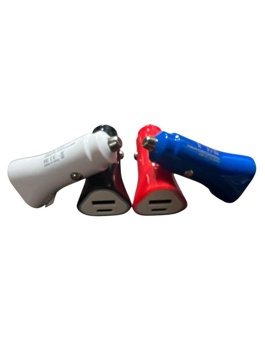 Dual Quick Car Charger 2A Triangle Type C + USB Port 20CT