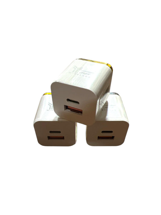 C 20W USB + Type C Charger Block, Dual Port  Fast Charging 10CT