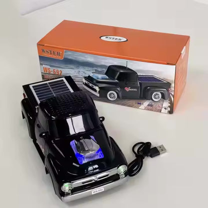 WS692 Wireless Speaker with Solar Energy Bluetooth Car Speaker Music Player Led Light Usb Tf Fm Radio (Black)