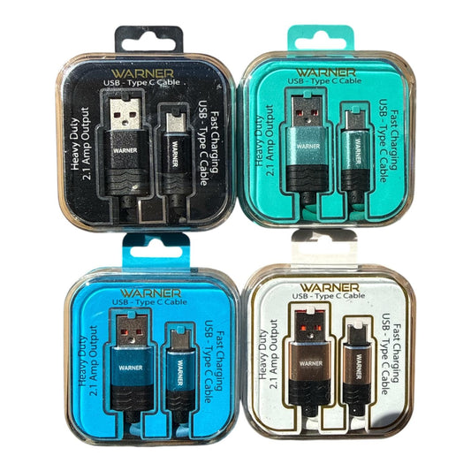 Cable Fast Charger Type C 3FT’ Cube PK 12CT W102